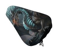 Cool Dragon Bike Seat Cover Waterproof Oxford Fabric, Universal Adjustable Bicycle Saddle Cover with Drawstring Easy Install Protective Rain Dust Covers for Women Men
