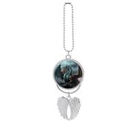 Cool Dragon Car Hanging Pendant, Zinc Alloy Rearview Mirror Charms - Relieve Visual Fatigue, Vintage Keychain Pendant, Lucky Car Interior Hanging Decoration, Silver-Style