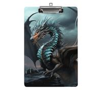 Cool Dragon Clipboard, A4 Acrylic Clipboards with Hanging Hook, Ultra Lightweight & Shatterproof Writing Board for Office, Nurses, 8.5" X 12.5"