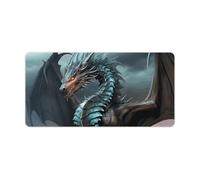 Cool Dragon Desk Mat 30x60cm, Non-Slip Rubber Base with Stitched Edges, Waterproof Desk Pad for Keyboard & Mouse, Large Mouse Pad for Office Gaming