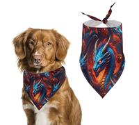 Cool Dragon Dog Bandana Adjustable Pet Scarf Soft Triangle Scarf For Summer Party Pets