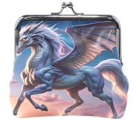 Cool Dragon Horse Art Women's Coin Purses & Pouches Buckle Kiss Lock Coin Card Change Wallet, 4.53" x 4.13" / 11.5 x 10.5 CM
