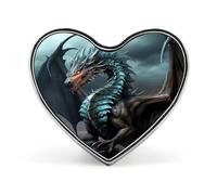 Cool Dragon Lapel Pin Cute Custom Button Pin Personalized Heart Brooch Aluminum Alloy Brooch Pins Fashion Exquisite Badge Pins for Hat Bag Suit Tie Wedding Accessories