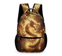 Cool Dragon Motif Rucksack Students for Boys Girls Age 10 Chinese Style School Backpack Years 1-3 Durable School Bag Daily Items Bottle Weekend Travel Outdoor