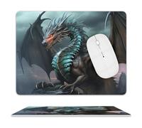 Cool Dragon Mouse Pad for Office, Leather Mouse Mat with Non-Slip Base, Waterproof Desk Pad Protector for Home, Personalized Mouses Mat for Travel, Outdoor, 10" X 8"