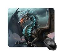 Cool Dragon Mouse Pad Square Laptop Mouse Mat Cute Computer Mousepad Keyboard Pad Non-Slip Desk Pads for Gaming Office Work Home 25 * 30cm