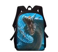 Cool Dragon Print Backpack Kids Boys Girls School Book Bag 15 Inch Daypack Fit for Preschool, Kindergarten and Elementary School
