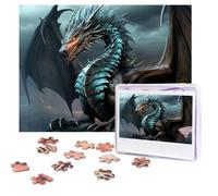 Cool Dragon Puzzles 500 Pieces Personalized Jigsaw Puzzles with storage bag Photos Puzzle for Adults Challenging Picture Puzzle for Men Women Home Decor (52x38 CM)