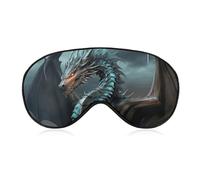 Cool Dragon Sleep Mask for Women Men, Soft Eye Mask with Adjustable Strap for Sleeping, Light Blocking Travel Blindfold for Nap Comfortable Eye Cover for Home Office