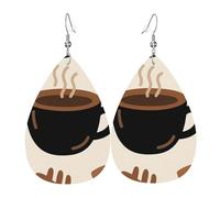 Cool Dragon Standing on the Cliff Edge Leather Earrings for Women Teardrop Earring Lightweight Dangle Hoop Earrings Jewelry Gifts, One Size, Faux Leather, No Gemstone