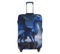 Cool Dragon Standing on the Cliff Edge Travel Luggage Cover Elastic Suitcase Cover Protector Anti-Scratch Luggage Protector Universal Washable Travel Sleeve Baggage Case Fits 18-32 Inch Suitcase