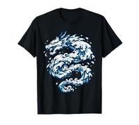 Cool Dragon Swirl Wave Spirit Japanese Style Art Icon T-Shirt
