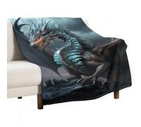 Cool Dragon Throw Blanket 50"x70" - Super Soft Flannel Fleece, Lightweight Blankets for All Seasons, Reversible Blanket for Couch Bed Travel & Gifts