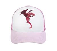 Cool Dragon Unisex Trucker Cap Baseball Caps Mesh Back for Women Men Summer Visor Hat Pink-Style