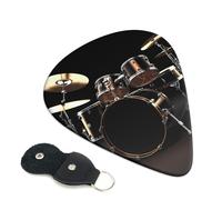 Cool Drum Set 6 Pack Guitar Picks With Holder, Personalized Guitar Plectrums Non-Slip Portable Ukulele Bass Picks 0.46mm For Acoustic Guitar Lovers Gifts