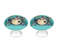 Cool Drum Set Cabinet Knobs, 2-Pack Silver Stainless Steel Drawer Pulls with Screws, Elegant Hardware for Dressers, Kitchen,Cabinets & Desks