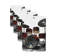 Cool Drum Set Car Air Fresheners 4 Pcs Rectangle Hanging Car Air Freshener Fragrance Scented Cards Auto Mirror Pendant Aromatherapy Tablets For Car Home Office Closet Bathroom