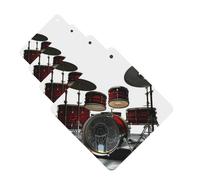 Cool Drum Set Car Air Fresheners 4 Pcs Square Hanging Car Air Freshener Fragrance Scented Cards Auto Mirror Pendant Aromatherapy Tablets For Car Home Office Closet Bathroom