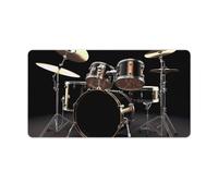 Cool Drum Set Desk Mat 40X75cm, Non-Slip Rubber Base with Stitched Edges, Waterproof Desk Pad for Keyboard & Mouse, Large Mouse Pad for Office Gaming