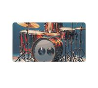 Cool Drum Set Desk Mat with Stitched Edges, Rubber Mouse Mat for Keyboard Mats Non-Slip Waterproof Desk Pad Office Supplies Large Gaming Mouse Pad for Home Work