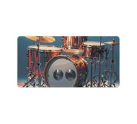 Cool Drum Set Desk Mat with Stitched Edges, Rubber Mouse Mat for Keyboard Mats Non-Slip Waterproof Desk Pad Office Supplies Large Gaming Mouse Pad for Home Work