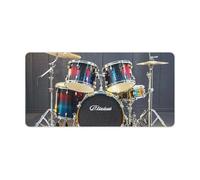 Cool Drum Set Desk Pad Protector, Mouse Keyboard Pad, Computer and Laptop Mouse Mat, Desktop Writing Pads for Office and Home (23.6" X 11.8")