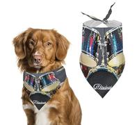 Cool Drum Set Dog Bandanas Adjustable Bib Party Pet Decorations Cute Dog Triangle Scarfs for Small Medium Puppy Cat Costume Accessory