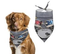 Cool Drum Set Dog Bandanas Adjustable Large Pet Washable Scarves Cat Dogs Kerchief Triangle Bibs Scarf Daily Handkerchief Pet Bibs Holiday Bandana for Small Medium Large Dogs