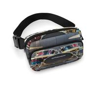 Cool Drum Set Fanny Pack Belt Bag with Adjustable Strap Fashion Waist Bag for Outdoor Sports Hiking, white, 20x13cm, Full Printed Waist Bag