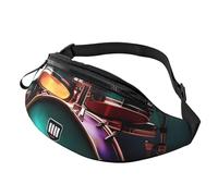 Cool Drum Set Fanny Pack for Men Women, Waterproof Sports Waist Bag Fashion Belt Bag Crossbody Bags Hip Bum Bag with Adjustable Strap Large Sling Bag Purse for Travel Hiking