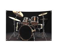 Cool Drum Set Flag 3x5 Ft No Fade Welcome Flag Garden Yard House Flags Decorative Garden Yard Sign Indoor Outdoor Banner Party Home Decor