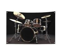 Cool Drum Set Flag 3x5 Ft No Fade Welcome Flag Garden Yard House Flags Decorative Garden Yard Sign Indoor Outdoor Banner Party Home Decor