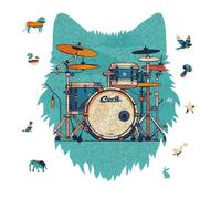 Cool Drum Set Jigsaw Puzzle 175PCS Wolf Head Design Puzzle Wooden Jigsaw Puzzles for Adults Families