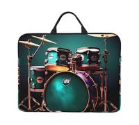 Cool Drum Set Laptop Case Sleeve 14 inch Shockproof Protective Notebook Case Travel Laptop Bag with Handle Waterproof Computer Cover Briefcase Handbags for Men Women