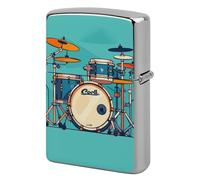 Cool Drum Set Lighter Case Copper Lighter Cover Custom Metal Protective Lighters Sleeve Without Insert Personalized Reusable Shell Standard Size Gift for Men Women