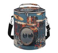 Cool Drum Set Lunch Bag 15L, Insulated Picnic Basket with Leakproof Design - Large Cooler Tote for Camping, Beach, Hiking & Groceries