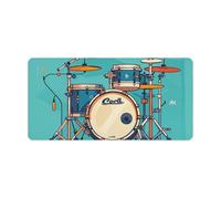 Cool Drum Set Mouse Pad Gaming Mousepad Desk Mat Smoothing Rubber Mousepad for Fluid Control Ultra-Stable Non-Slip Rubber Base Mouse Pad (24x12 in)