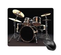 Cool Drum Set Mouse Pad - Non-Slip Rubber Base Ultra-Thin Desk Mat Waterproof & Portable Mousepad for Gaming, Office, Design 18 * 22cm