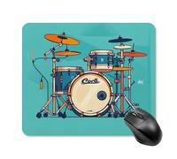 Cool Drum Set Mouse Pad Square Mouse Mat Non-Slip Rubber Base Mousepad Wireless Mice Mat for Gaming, Office & Home, Waterproof Mouses Mats for Laptop/Desktop 25 * 30cm