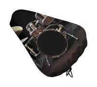Cool Drum Set Padded Bike Seat Cushion with Drawstring Soft Comfort Waterproof Bicycle Seat Cover, Wide Saddle Protection Covers Protector for Men Women for Exercise Mountain Road Bikes