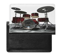 Cool Drum Set Passport Holder Vaccine Card Holder Travel Document Organizer Credit Card Organizer for Women/Men