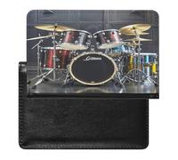 Cool Drum Set Passport Holder with Card Slots Portable Passport Cover Compact Waterproof Passports Protector