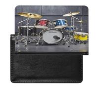 Cool Drum Set Passport Holder with Card Slots Portable Passport Cover Compact Waterproof Passports Protector
