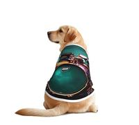 Cool Drum Set Print Dog Outfit Sleeveles, Funny Pet Dog Clothes Machine Washable Shirt Vest For Medium Large Dogs