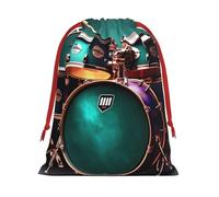 Cool Drum Set Print Functional Gift Storage Bag Eco-Friendly Comfortable Touch Outdoor Activities Use