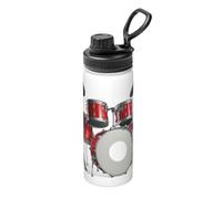 Cool Drum Set Print Stainless Steel Thermos Bottle with Handle,Sports Bottle,Suitable for Cycling,Fitness