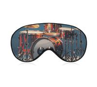 Cool Drum Set Sleep Mask for Women Men, Breathable Soft Sleeping Mask Adjustable Eye Cover Light Blocking Eye Masks for Travel, Home, Office, Nap, Flights
