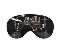 Cool Drum Set Sleep Mask for Women Men, Soft Eye Mask with Adjustable Strap for Sleeping, Light Blocking Travel Blindfold for Nap Comfortable Eye Cover for Home Office