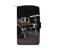 Cool Drum Set Wallet Multifunctional Leather Wallets for Men Compact Long Wallet Credit Card Holder Passport Bag