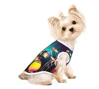 Cool Drums Set print Dog Shirts for Small Dogs Stretchy T-Shirts Lightweight Tank Top Sleeveless Striped Vest